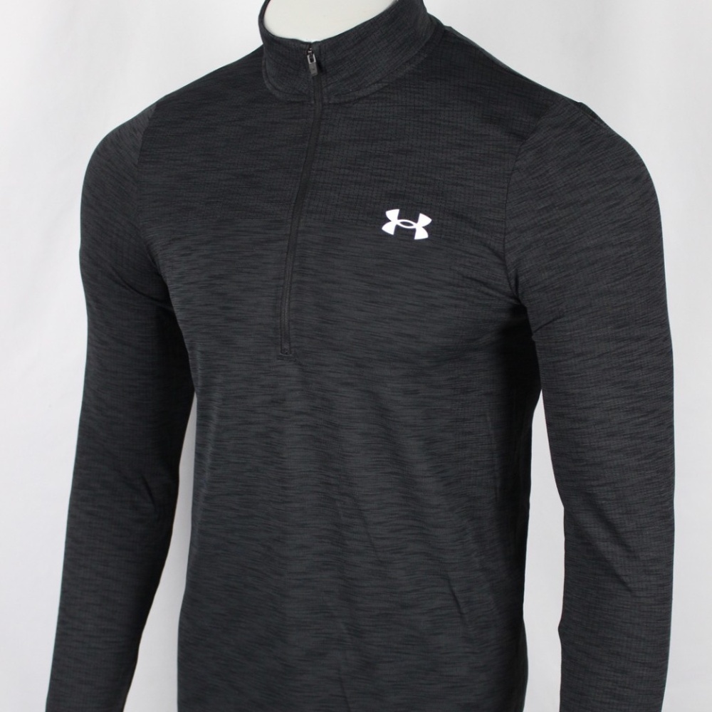 Under Armour Men's UA Seamless 1/2 Zip Long Sleeve Top Medium Black